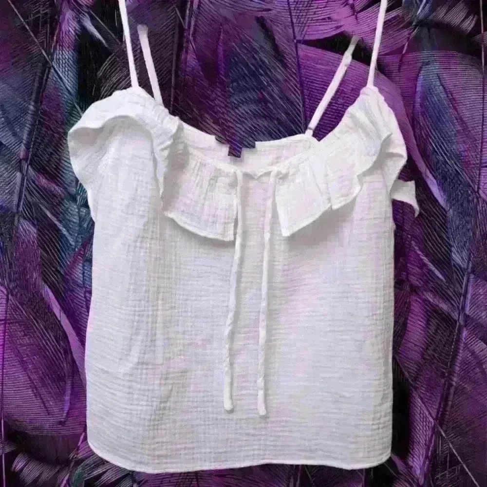 NWT J.Crew Ruffle Soft Gauze Camisole Crisp White Cotton top - Picture 6 of 8